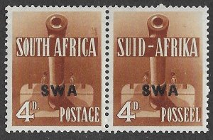 South-West Africa # 140 Wartime Weapons  4d.  E/A Pair (1) VLH Unused