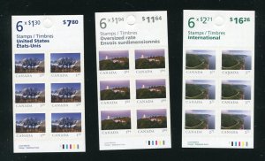 Canada 3226a-3228a Parks, Lighthouse Complete Stamp Booklets MNH 2020