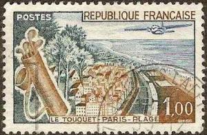 France - #1027 -Used- 1962 - Paris Beach - 1fr - SCV-0.20