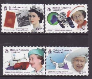 British Antarctic Territory-Sc#486-9- id8-unused NH set-QEII-Longest reign-2015-