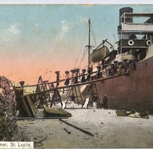 ST LUCIA KEVII Postcard 1911 Castries *COALING STEAMER* PPC Glasgow SHIPS PJ137