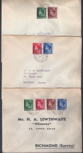 UK GB MOROCCO AGENCIES 1937 THREE COVERS FDC TANGIER CANCEL DATED 26 FE 37