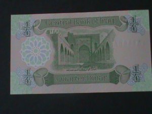 ​IRAQ CENTRAL BANK OF IRAQ-1/4 DINARS-UN- CIRCULATED BANK NOTE-VF PETERM #3