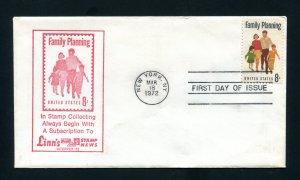 Sc. 1455 Family Planning FDC - Linn's Stamp News 