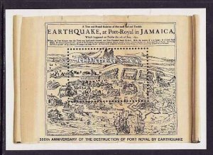 Jamaica-Sc#776-Unused NH sheet-Earthquake-1992-