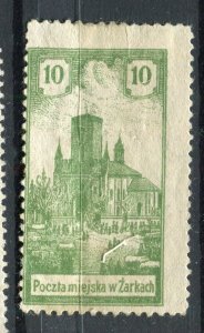 POLAND; 1918 early Zarki Church Local issue fine Mint hinged 10h. value