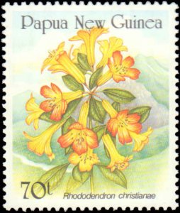 Papua New Guinea #703-706, Complete Set(4), 1989, Flowers, Never Hinged