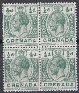 Grenada 1913 Sg89 1/2d Green M/MINT Block Of 4