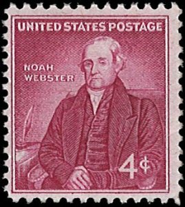 U.S. Scott # 1121  1958 4c mag  Noah Webster  mint-nh- vf