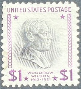 Scott#: 832 - Woodrow Wilson $1 1938 BEP single stamp MHOG - Lot 4
