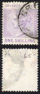 Grenada SG36 1/- Pale Violet (wmk inverted) Cat 60 pounds