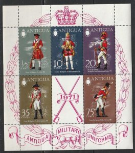 1971 Antigua - Sc 278a - MH VF - 1 SS - Military Uniforms