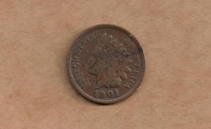 1901 Indian Head Penny, Circulated