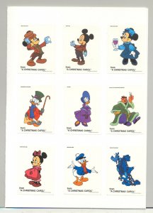 Anguilla #547-555 Disney Christmas 9v Imperf Proofs of Labels from M/S in Folder