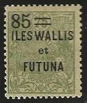 Wallis & Futuna,  36,  mint,  hinge remnant,   gum thin.  1925.  (f272)