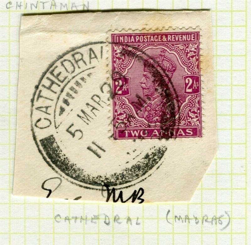 INDIA; POSTMARK fine used cancel on GV issue, Madras Cathedral PIECE