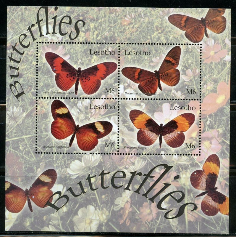 LESOTHO BUTTEFLIES SHEET  MINT NH  