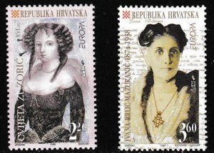Croatia 1993 Scott 292-93 Famous Women EUROPA Issue VF/NH