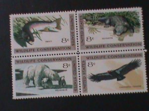 ​UNITED STATES-1971 SC#1430a WILDLIFE CONSERVATION -MNH-BLOCK-VF-53 YEARS OLD