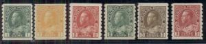 CANADA #125-30 Complete set, p. 8 vertically, NH except #128 LH, Scott $349.50