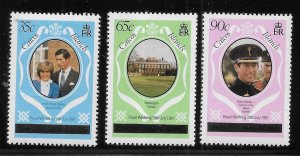 Caicos Islands 8-10 Diana Wedding set MNH c.v. $1.5