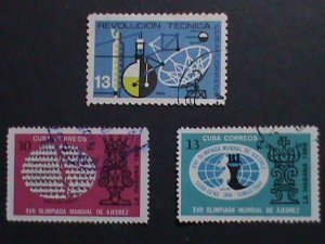 ​CUBA -1966 VERY OLD STAMPS-17TH WORLD CHESS OLYMPICS-HAVANA-USED VERY FINE