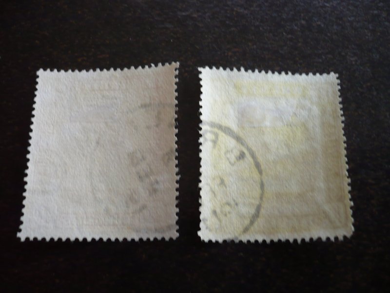 Stamps - Brunei - Scott# 48, 54 - Used Part Set of 2 Stamps