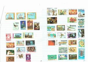 #764 Nicaragua collection hinged on 28 leaves +5 cards