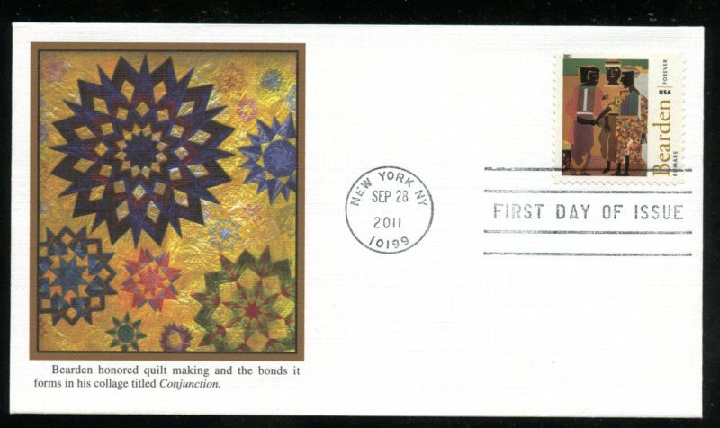 US 4566 Art of Romare Bearden Conjunction UA Fleetwood cachet FDC