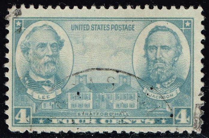 US #788 Lee; Jackson & Stratford Hall; Used (0.25)