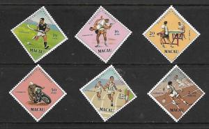 MACAO 394-399 MNH SPORTS SET, COMMON DESIGN 1962