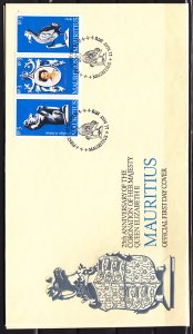 Mauritius, Scott cat. 464 A-C. Coronation issue. First Day Cover. ^