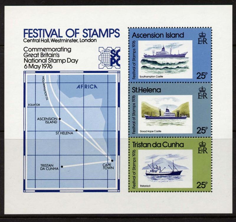 Tristan Da Cunha 208a MNH Ships, Map