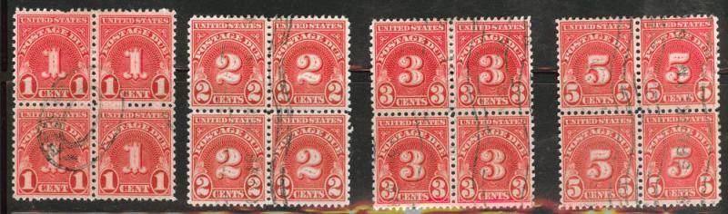 USA Scott J80-83 Used Postage Due Blocks 1931