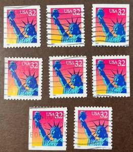 USA USED #3122 -complete set of all 8 booklet positions *1997* Statue of Liberty