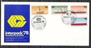 Germany, Scott cat. 9nb133-136. Various Ships issue. First day cover. ^