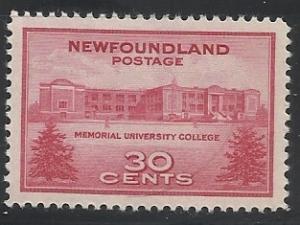 Newfoundland SC 267 30c MVLH VF See Scan for Cancel, Centering, Perfs