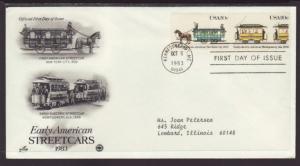 US First American Streetcar 1983 PCS Typed FDC BIN