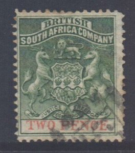 Rhodesia Scott 3 - SG20, 1892 Arms 2d used