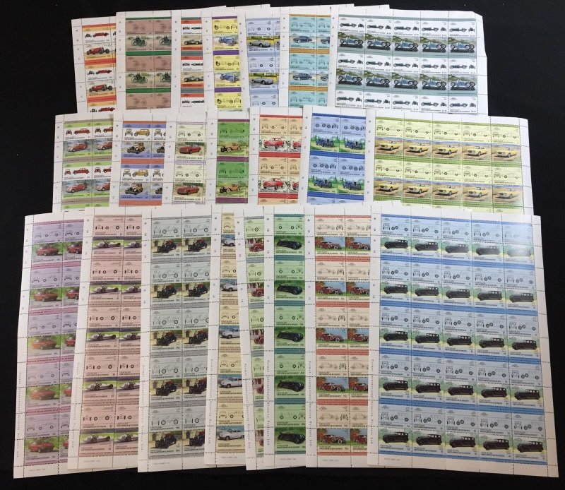 TUVALU Cars Automobiles Sheets x 22 MNH(1100 Stamps) BLK23 