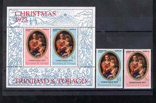 024054 Painting set+S/S TRINIDAD CHRISTMAS MNH#24054