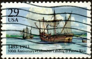 United States 2805 - Used - 29c Columbus Lands in Puerto Rico (1993)