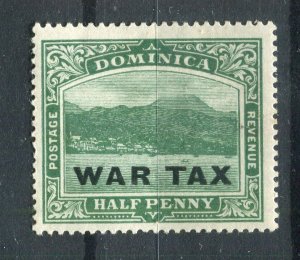 DOMINICA; 1916 early GV WAR TAX Optd. issue Mint hinged 1/2d. value