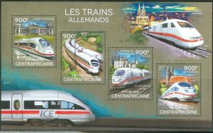 CENTRAL AFRICA  2014 GERMAN TRAINS SHEET MINT NH