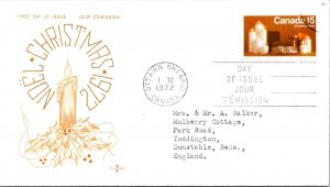 Canada 1972 FDC - Christmas Cover - Rosecraft Cachet - Ottawa, Ont - F78843