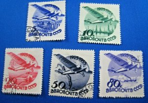 RUSSIA 1934  -  SCOTT # C45-C49      USED       (Xr3)