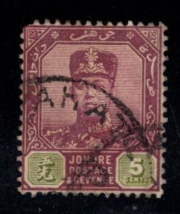 Malaya Jahore Scott 107 used stamp,  wmk 4