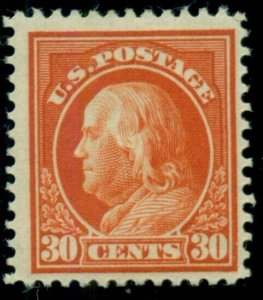 US #420, 30¢ orange red, og, LH, strong color, F/VF+, Scott $115.00