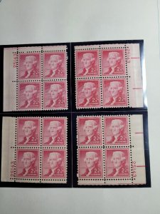US 1033, MNH, Matched plate blocks