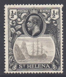 Saint Helena Scott 79 - SG97, 1922 Script Cypher 1/2d MH*